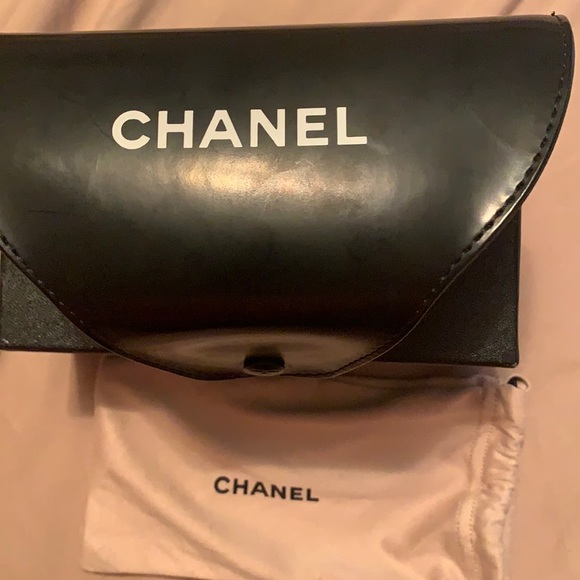Chanel dark brown with gold logo sunglasses